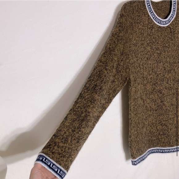 Brown Soft Alpaca Knit Crew Neck Pullover Sweater S - Picture 6 of 11